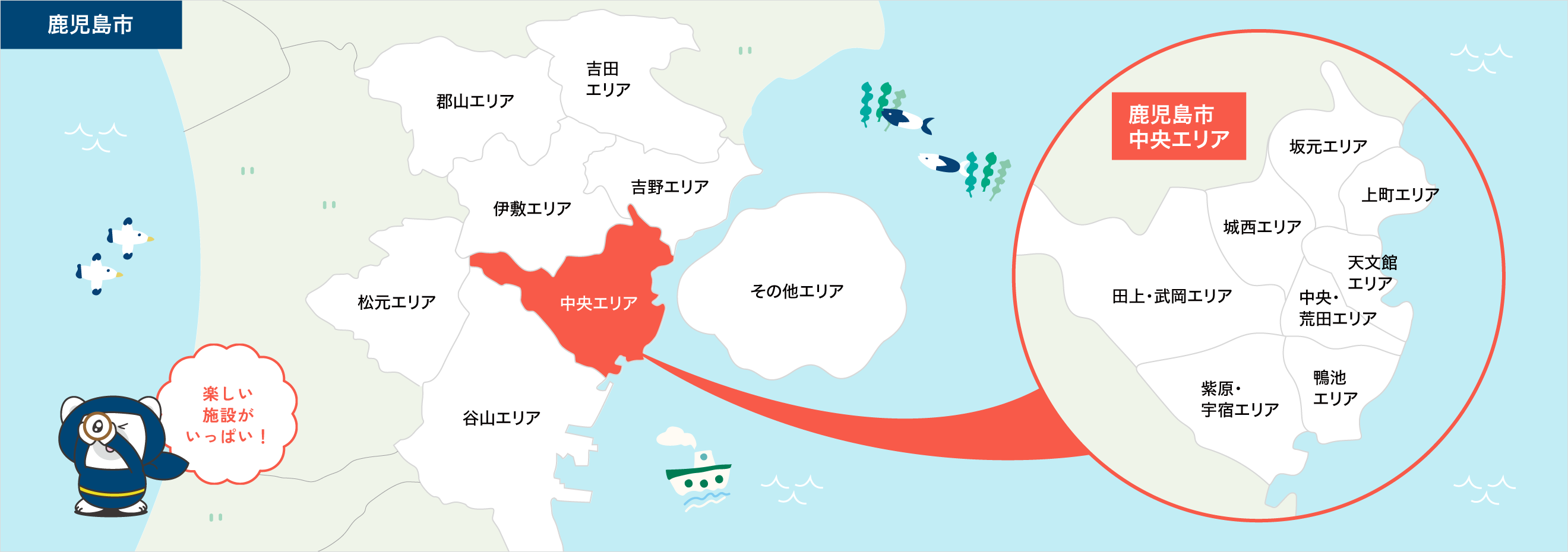 鹿児島市エリア地図